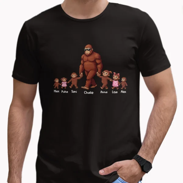 Personalized Bigfoot Dad Custom Name Family Sasquatch Father’s Day Gift