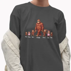 Custom Bigfoot Family Shirt Dad and Kids