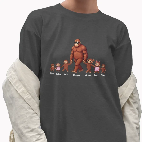 Custom Bigfoot Family Shirt Dad and Kids