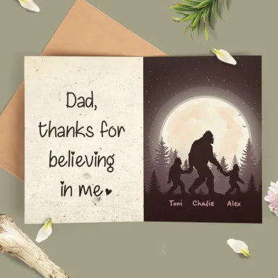 Top 5 Sasquatch Father’s Day Cards – Perfect Designs for Bigfoot Dads 6 Personalized Bigfoot Dad Father's Day Card Custom Name Sasquatch