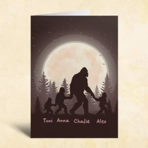 Personalized Bigfoot Dad Father's Day Card Custom Name Sasquatch