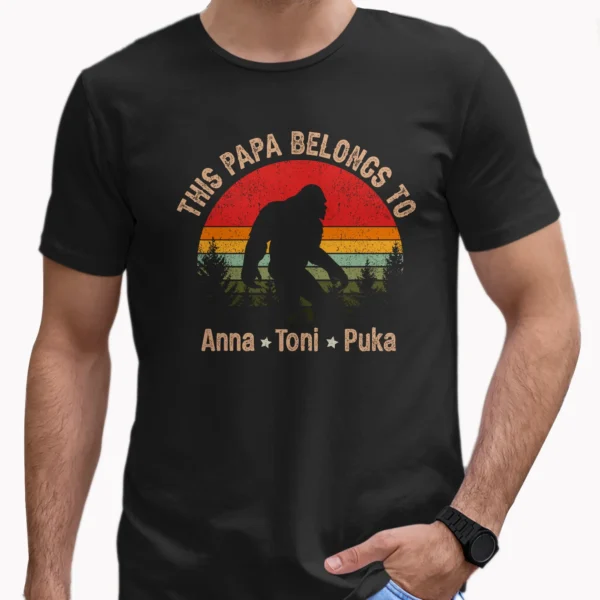 Personalized Bigfoot Father's Day Shirt Custom Name Sasquatch Gift