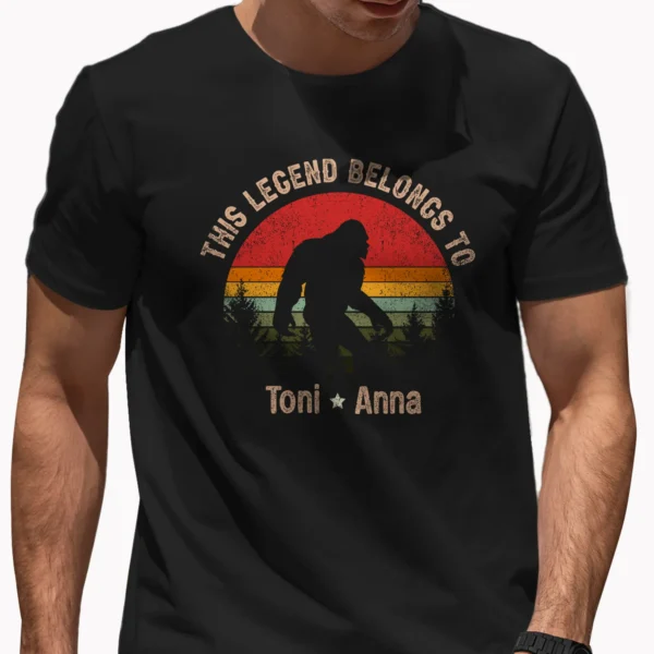 Personalized Bigfoot Father's Day Shirt Custom Name Sasquatch Gift