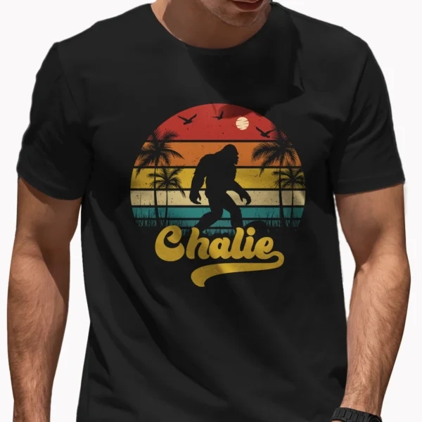 Personalized Vintage Bigfoot Shirt Custom Name Retro Sasquatch Tee
