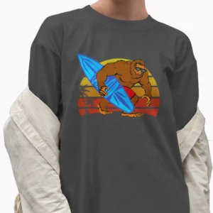 Retro Bigfoot Surfing Shirt Sasquatch With Surfboard Summer 9 Retro Bigfoot Surfing Shirt Sasquatch With Surfboard Summer