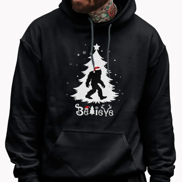 Skunk Ape Holiday Shirt Cryptid Santa Tree