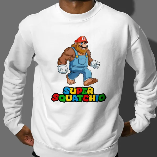 Super Squatchio Bigfoot Mario Shirt Sasquatch Gamer Gifts