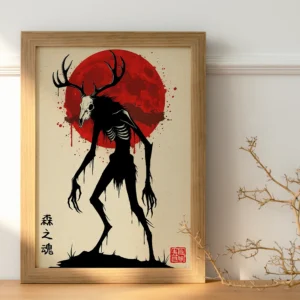 Wendigo Japanese Poster Art Native American Cryptid