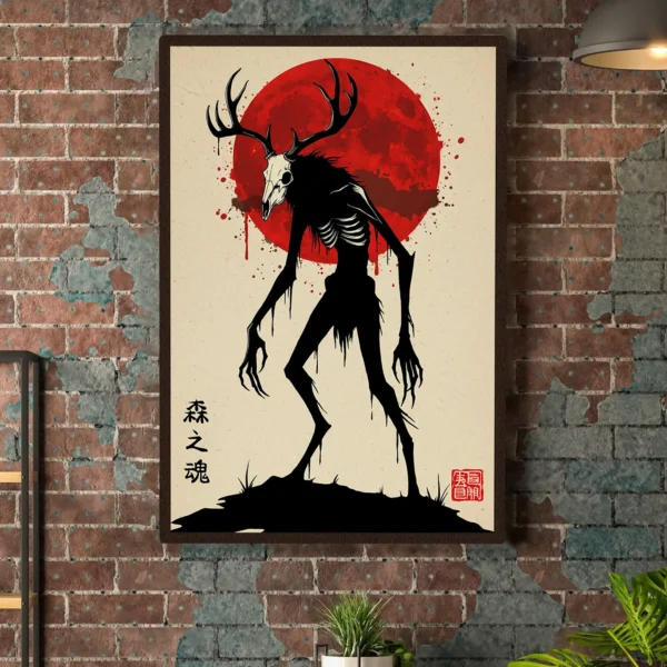 Wendigo Japanese Poster Art Native American Cryptid