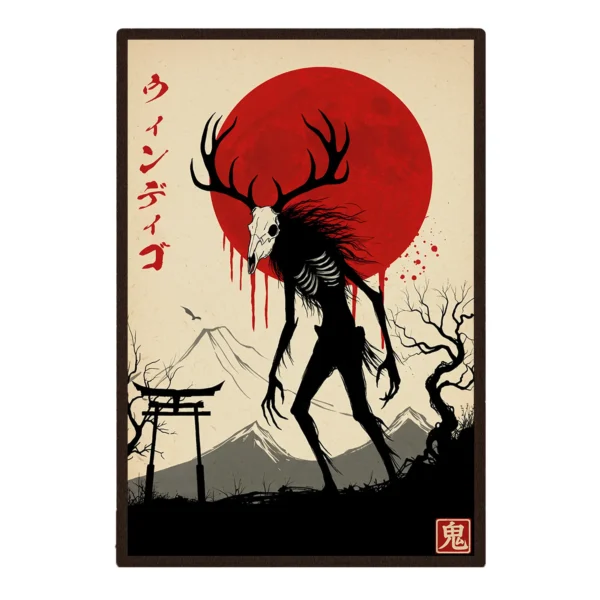 Wendigo Poster Art Japanese Style Native American Cryptid