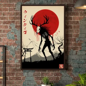 Wendigo Poster Art Japanese Style Native American Cryptid 9 Wendigo Poster Art Japanese Style Native American Cryptid