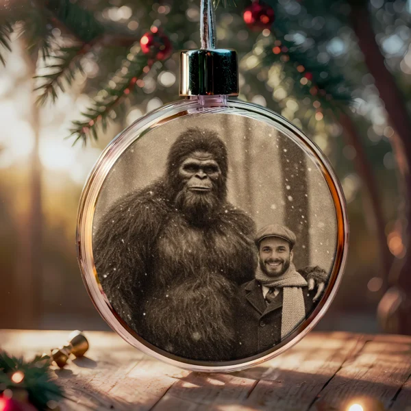 Personalized Bigfoot Christmas Ornament Custom Face Sasquatch Vintage Decor