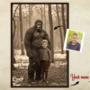 Personalized Bigfoot Christmas Vintage Poster Custom Face Photo Sasquatch Decor