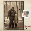 Personalized Bigfoot Christmas Vintage Poster Custom Face Photo Sasquatch Decor