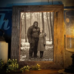 Personalized Bigfoot Christmas Vintage Poster Custom Face Photo Sasquatch Decor 16 Personalized Bigfoot Christmas Vintage Poster Custom Face Photo Sasquatch Decor