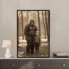 Personalized Bigfoot Christmas Vintage Poster Custom Face Photo Sasquatch Decor