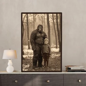 Personalized Bigfoot Christmas Vintage Poster Custom Face Photo Sasquatch Decor 19 Personalized Bigfoot Christmas Vintage Poster Custom Face Photo Sasquatch Decor