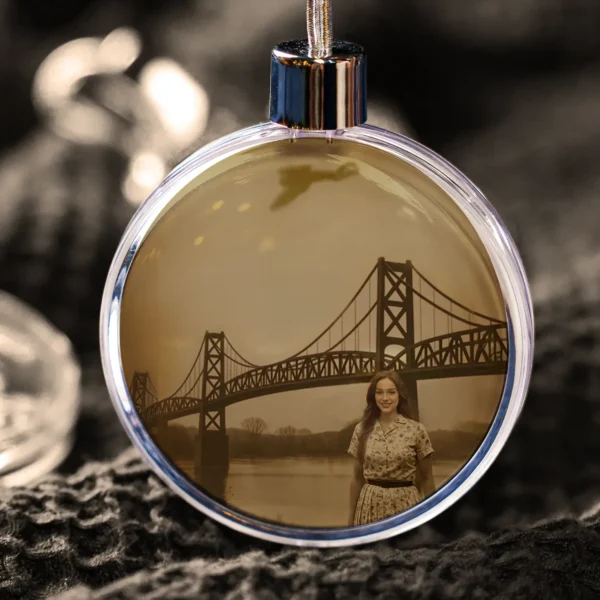 Personalized Mothman 1967 Christmas Ornament Custom Face Silver Bridge Decor
