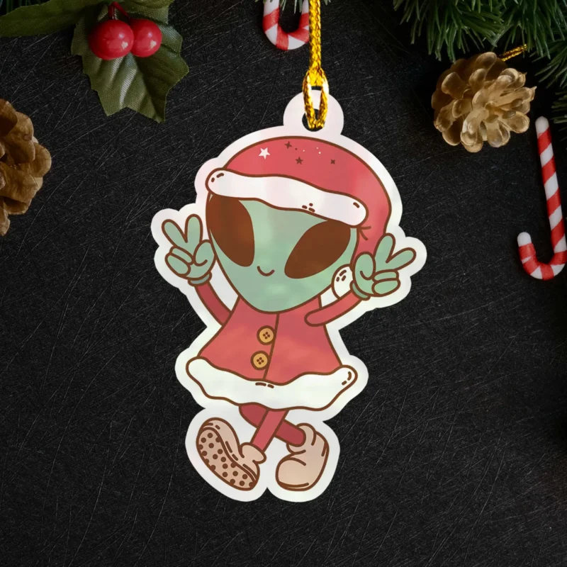 Beyond Human Form: Enigmatic Humanoids & Shapeshifters Christmas Ornaments 6 Cute Alien Christmas Ornament Extraterrestrial Decor Gift