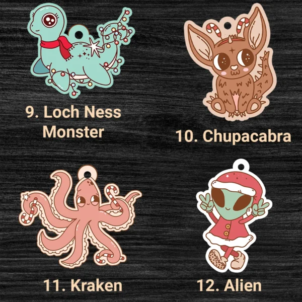 Cryptid Bauble Figurine Decoration Holiday Ornaments