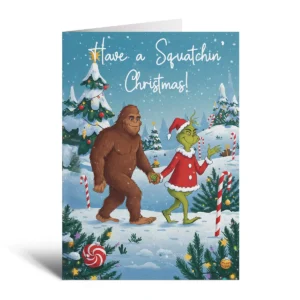 Funny Bigfoot Grinch Christmas Card