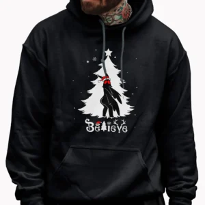 Funny Mothman Butt Christmas Shirt Believe Cryptid