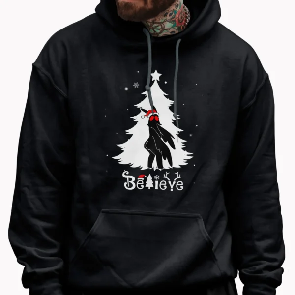 Funny Mothman Butt Christmas Shirt Believe Cryptid