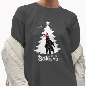 Funny Mothman Butt Christmas Shirt Believe Cryptid