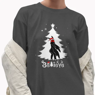 Funny Mothman Butt Christmas Shirt Believe Cryptid