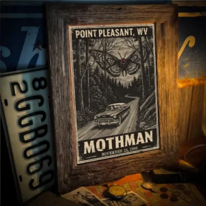 Historic Sighting Mothman 1966 Poster Vintage Art Decor