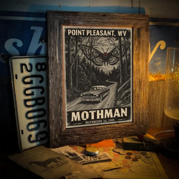 Historic Sighting Mothman 1966 Poster Vintage Art Decor