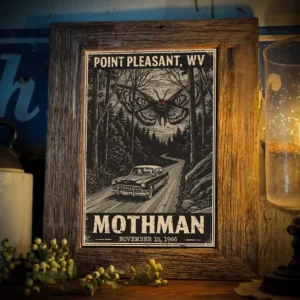Historic Sighting Mothman 1966 Poster Vintage Art Decor