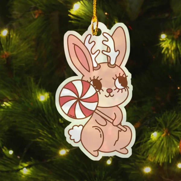 Cute Jackalope Christmas Ornament Horned Rabbit Decor