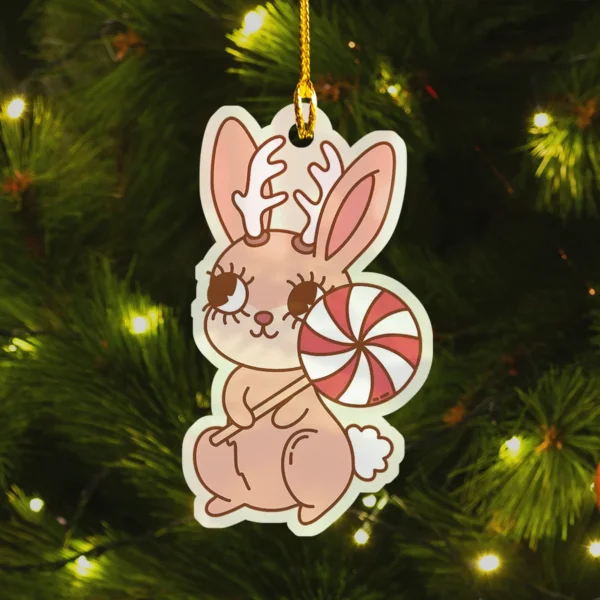 Cute Jackalope Christmas Ornament Horned Rabbit Decor