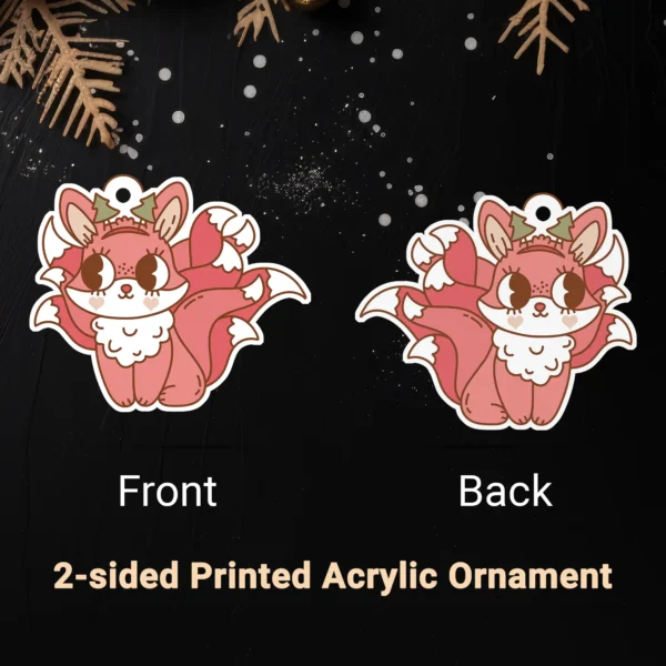 Cute Kitsune Christmas Ornament Nine-Tailed Fox Decor