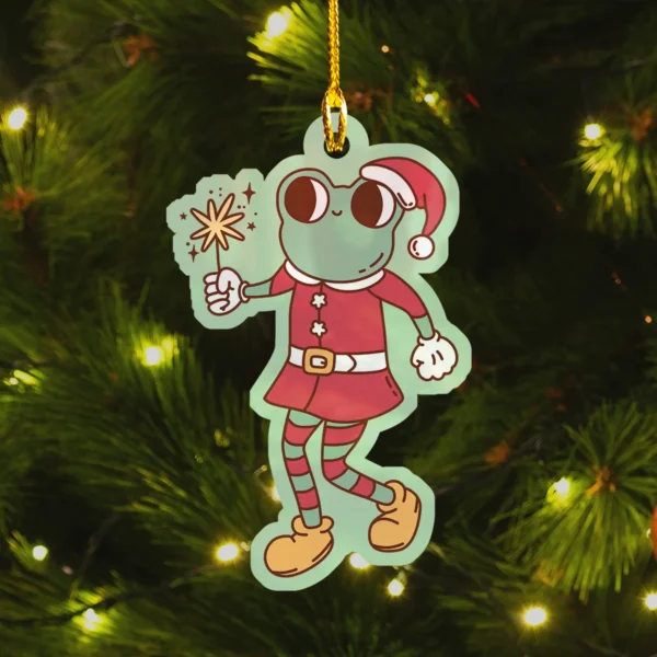 Cute Loveland Frog Christmas Ornament Frogman Decor