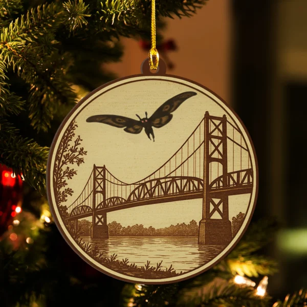Vintage 1960s Mothman Silver Bridge Point Pleasant Ornament Cryptid