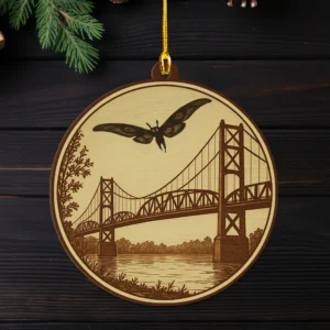 Vintage 1960s Mothman Silver Bridge Point Pleasant Ornament Cryptid