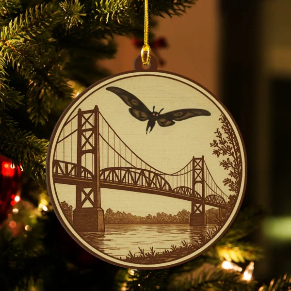 Vintage 1960s Mothman Silver Bridge Point Pleasant Ornament Cryptid