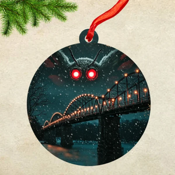Christmas Mothman Silver Bridge Point Pleasant Ornament Decor