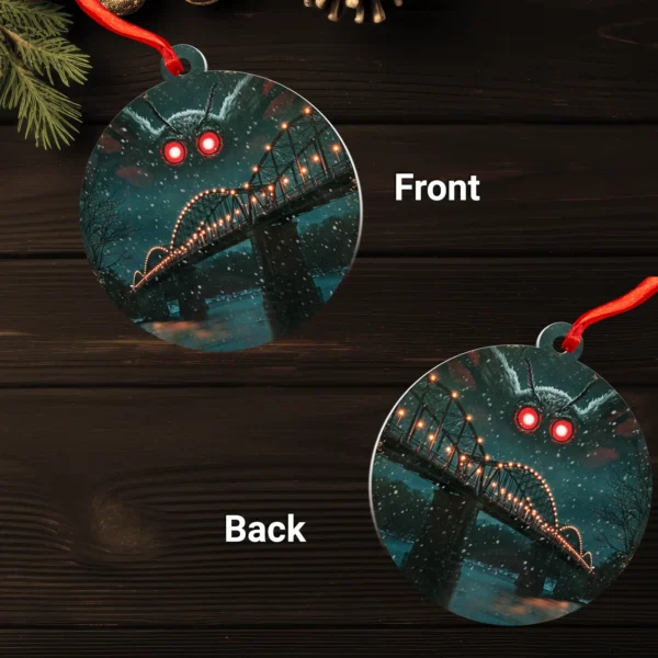 Christmas Mothman Silver Bridge Point Pleasant Ornament Decor