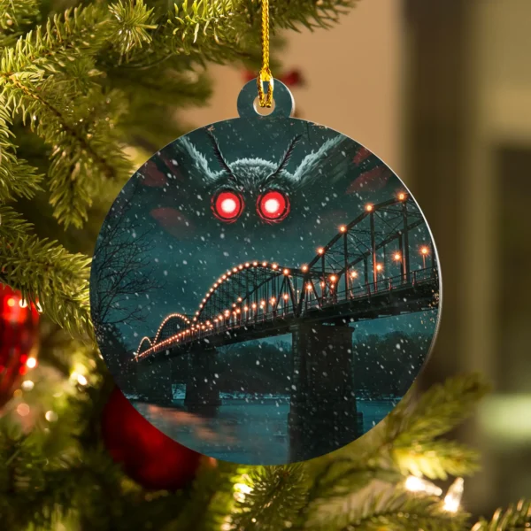Christmas Mothman Silver Bridge Point Pleasant Ornament Decor