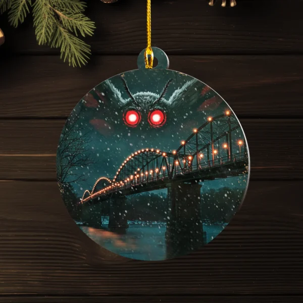 Christmas Mothman Silver Bridge Point Pleasant Ornament Decor