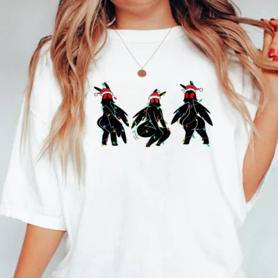 12 Best Mothman Christmas Shirts to Make Your Holiday Legendary 5 Mothman Twerk Dance Christmas Shirt Funny Cryptid