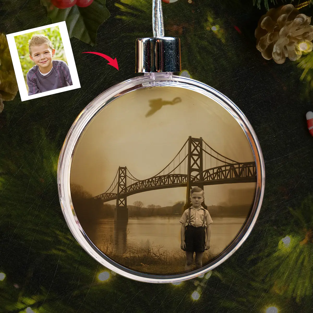 Personalized 1967 Mothman Sighting Ornament | Your Face in Lost Photo, Custom Christmas Gift 11 Personalized 1967 Mothman Sighting Ornament Your Face in Lost Photo, Custom Christmas Gift