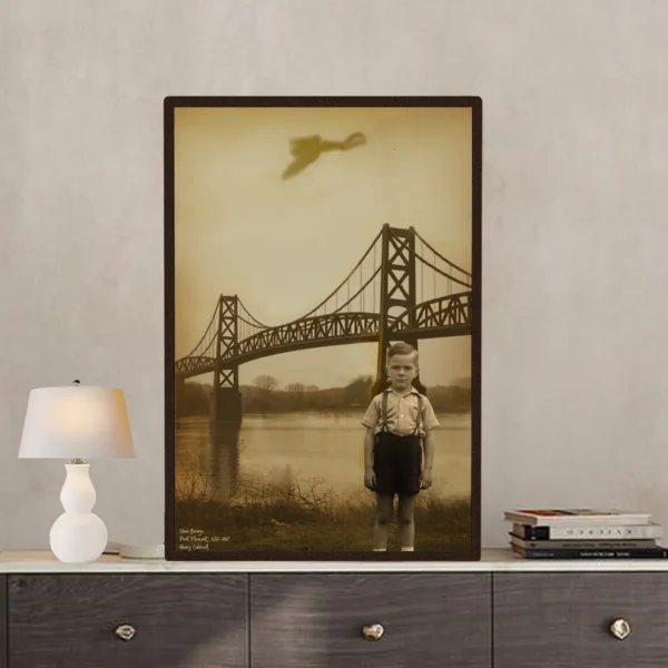 Personalized 1967 Mothman Sighting Poster Your Face in Lost Photo, Custom Ar
