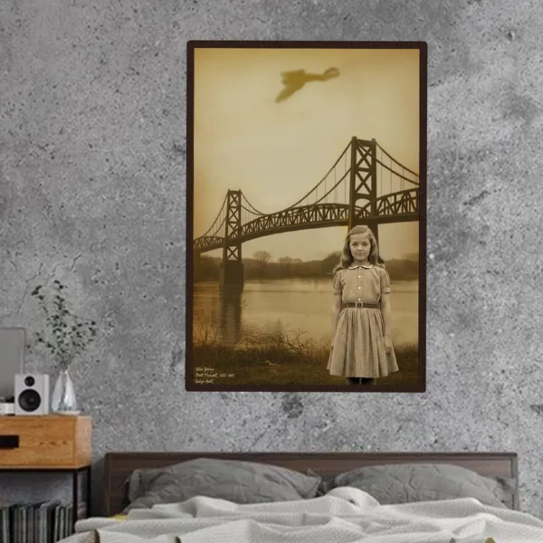 Personalized 1967 Mothman Sighting Poster Your Face in Lost Photo, Custom Ar