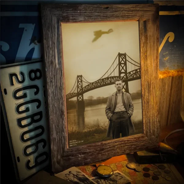 Personalized 1967 Mothman Sighting Poster Your Face in Lost Photo, Custom Ar