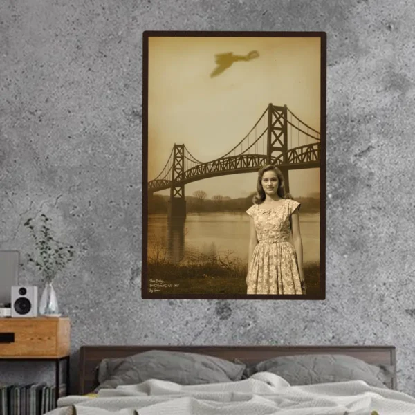 Personalized 1967 Mothman Sighting Poster Your Face in Lost Photo, Custom Ar