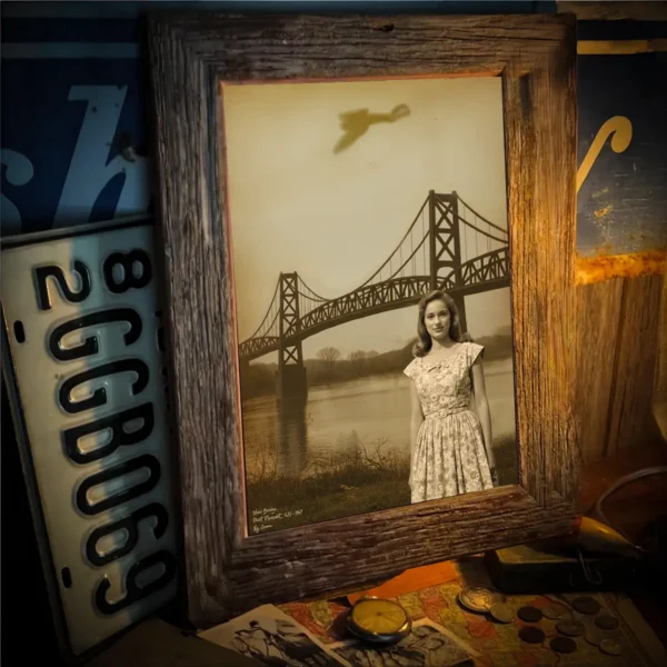 Personalized 1967 Mothman Sighting Poster Your Face in Lost Photo, Custom Ar